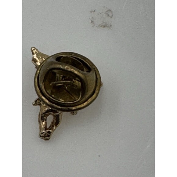 Vintage Guardian Angel Cherub Gold Tone Pin 1" x 1.25" Lapel Hat Brooch - Picture 3 of 7